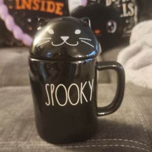 Rae Dunn Black 'Spooky' Cat Mug